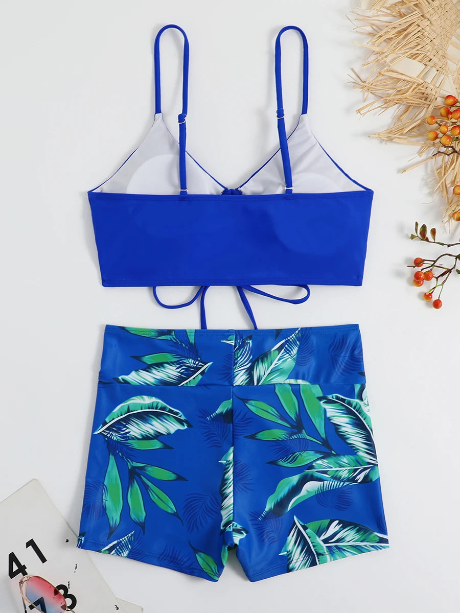 Leaf Print Beach Bikini Suit Bikini Suits | Chuzko.com