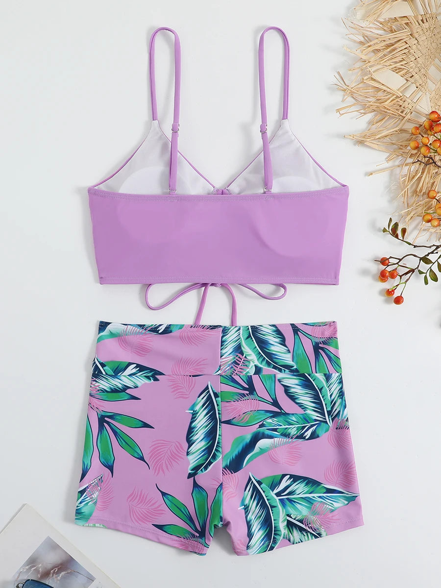 Leaf Print Beach Bikini Suit Bikini Suits | Chuzko.com