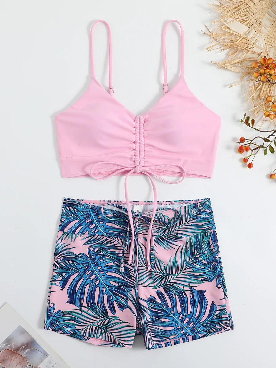 Leaf Print Beach Bikini Suit Bikini Suits | Chuzko.com