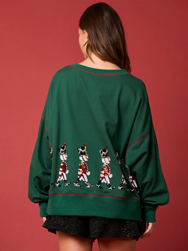 Sequin Soldier Christmas Sweater Holiday Sweatshirt Sweatshirts | Chuzko.com