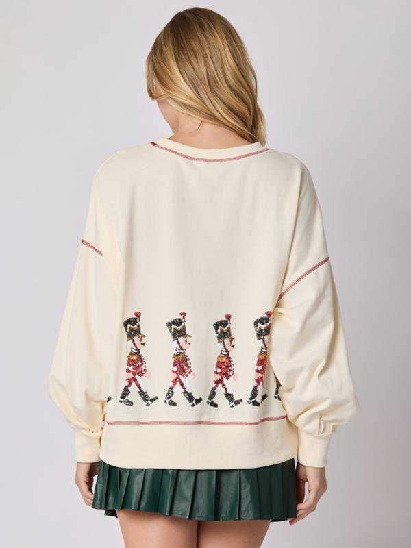 Sequin Soldier Christmas Sweater Holiday Sweatshirt Sweatshirts | Chuzko.com