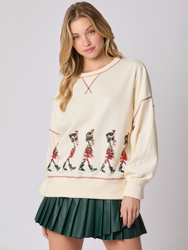 Sequin Soldier Christmas Sweater Holiday Sweatshirt Sweatshirts | Chuzko.com