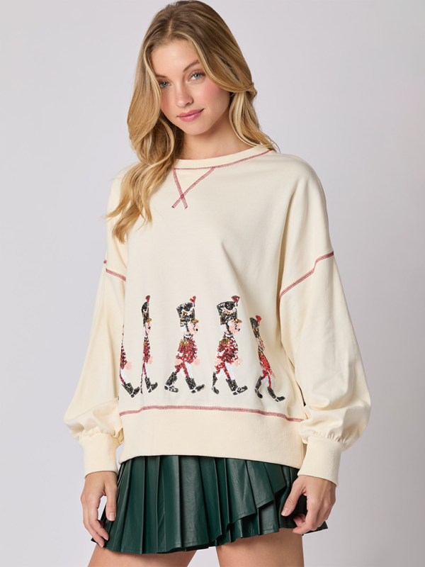 Sequin Soldier Christmas Sweater Holiday Sweatshirt Sweatshirts | Chuzko.com