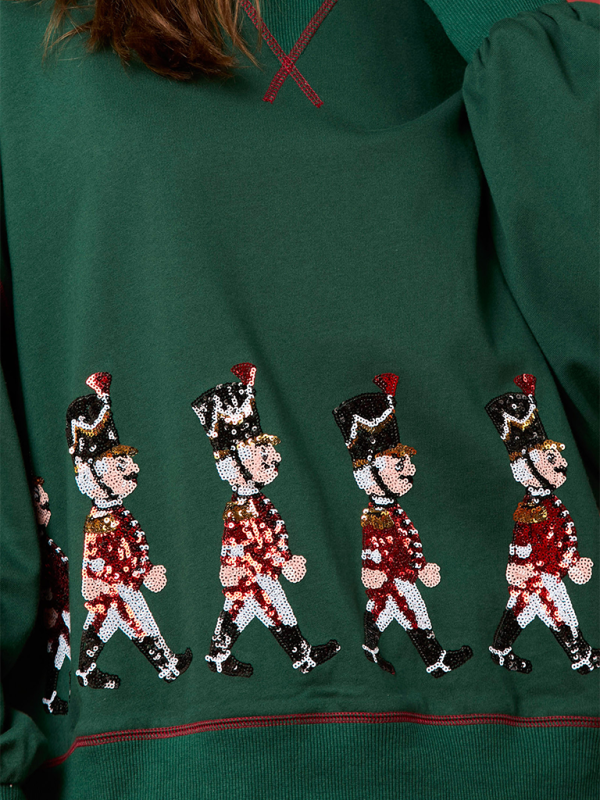 Sequin Soldier Christmas Sweater Holiday Sweatshirt Sweatshirts | Chuzko.com