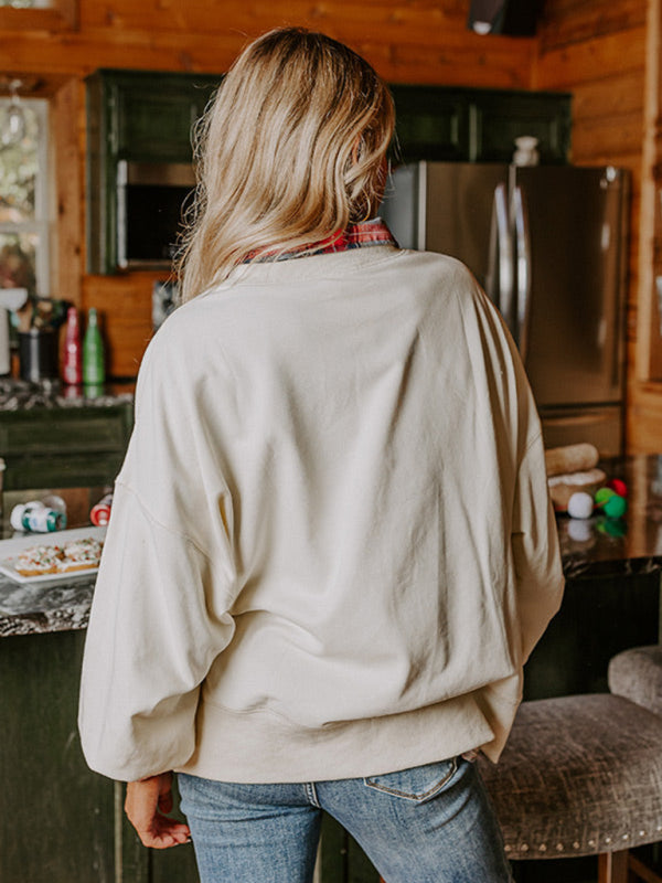 Festive Santa Sequin Sweatshirt Christmas Top Sweatshirts | Chuzko.com