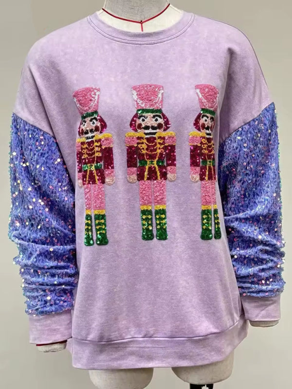 Festive Sequin Sweatshirt December Fashion Sweater Sweatshirts | Chuzko.com