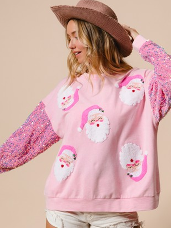 Festive Sequin Sweatshirt December Fashion Sweater Sweatshirts | Chuzko.com