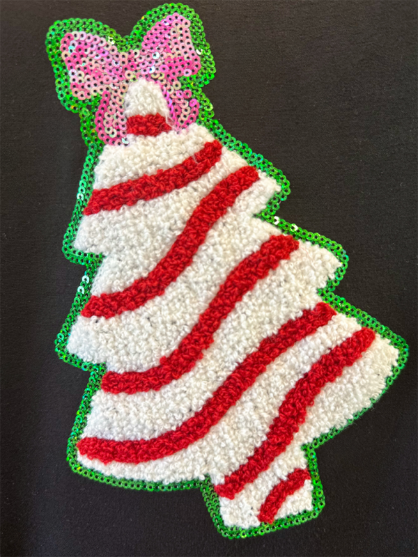 Holiday Tree Sparkle Sweatshirt Christmas Sequined Sweater | Chuzko.com