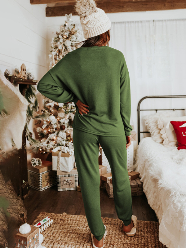 Festive Candy Cane Pajama Set Holiday Loungewear Xmas Pajamas | Chuzko.com