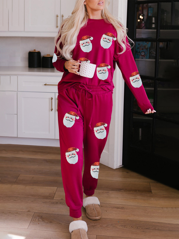 Festive Candy Cane Pajama Set Holiday Loungewear Xmas Pajamas | Chuzko.com