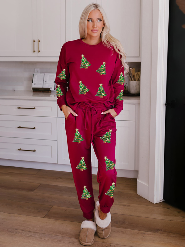 Festive Candy Cane Pajama Set Holiday Loungewear	