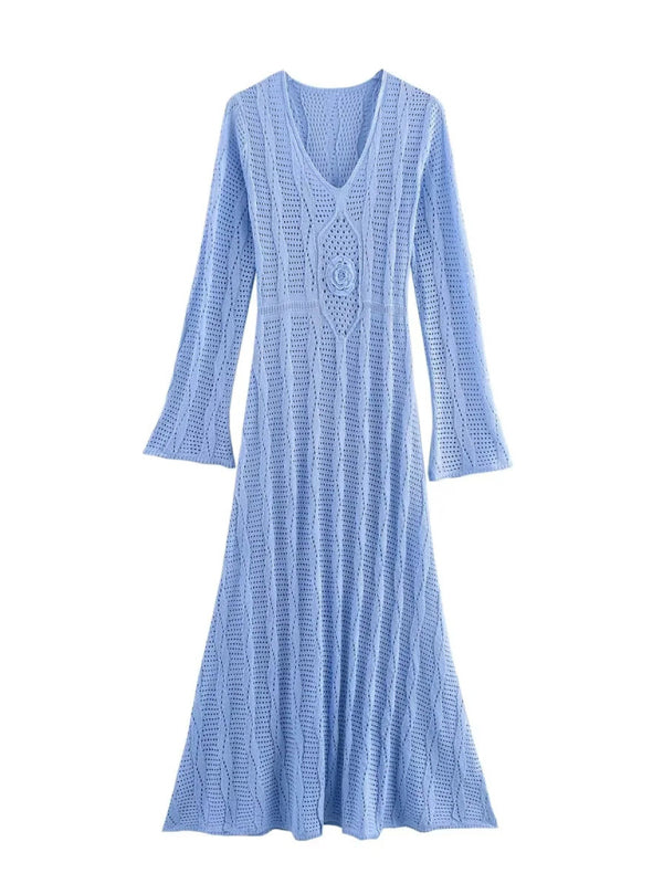 Boho Knit Maxi for Beach Days Vacation Dress Vacation Dresses | Chuzko.com