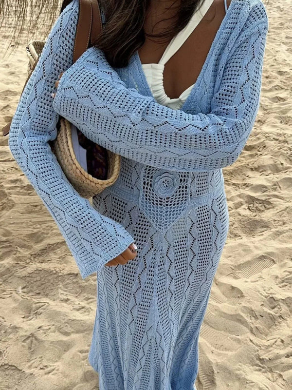 Boho Knit Maxi for Beach Days Vacation Dress Vacation Dresses | Chuzko.com