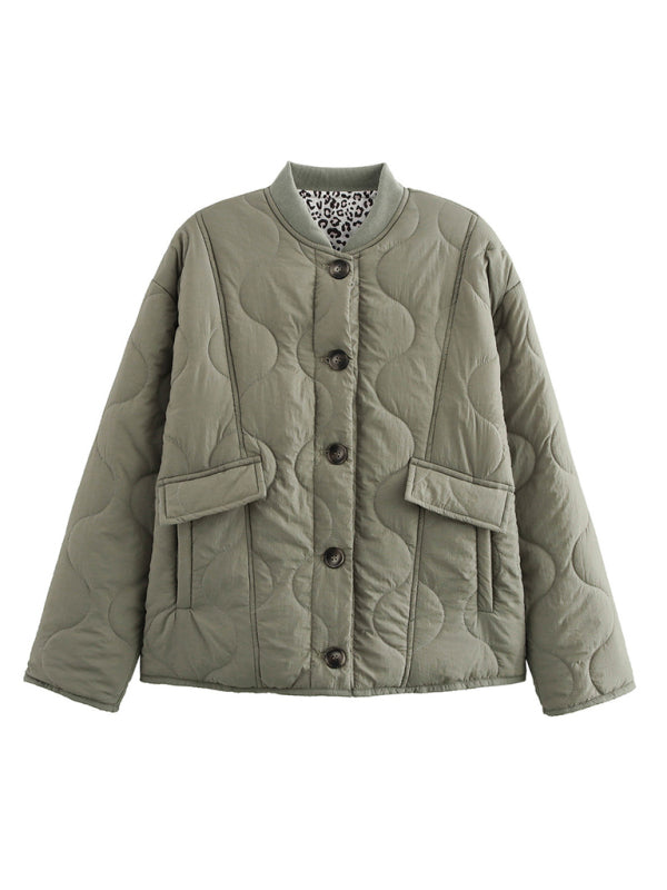 Olive Autumn Quilted Jacket Jackets | Chuzko.com