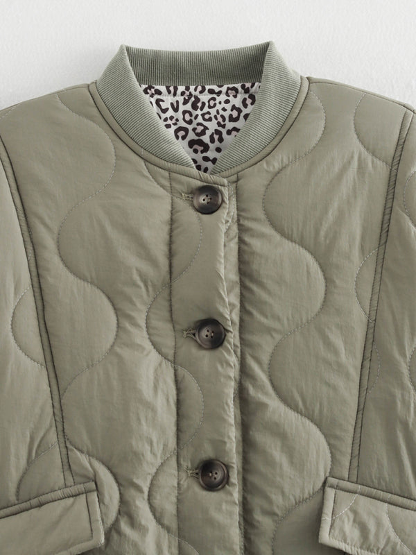 Olive Autumn Quilted Jacket Jackets | Chuzko.com