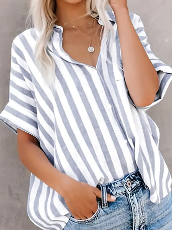 Blue Stripe Summer Shirt Shirts | Chuzko.com