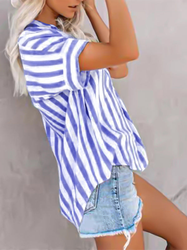 Blue Stripe Summer Shirt Shirts | Chuzko.com