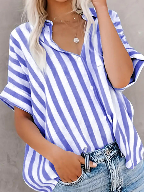 Blue Stripe Summer Shirt Shirts | Chuzko.com