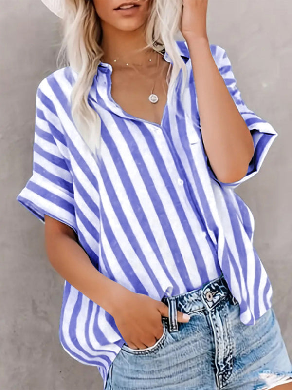 Blue Stripe Summer Shirt Shirts | Chuzko.com