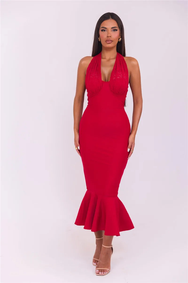 Halter Elegance Mermaid Evening Dress Event Dresses | Chuzko.com