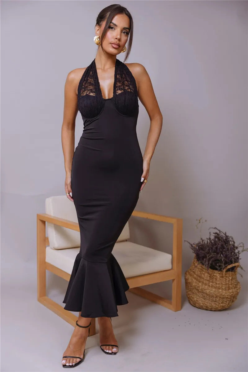 Halter Elegance Mermaid Evening Dress Event Dresses | Chuzko.com