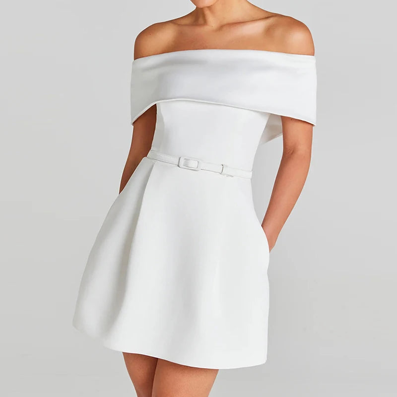 Elegant Off-Shoulder Party Mini Dress for Weddings Mini Dresses | Chuzko.com