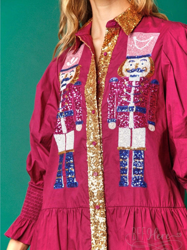 Seasonal Sparkle Christmas Long Sleeve Sequin Patchwork Xmas | Chuzko.com