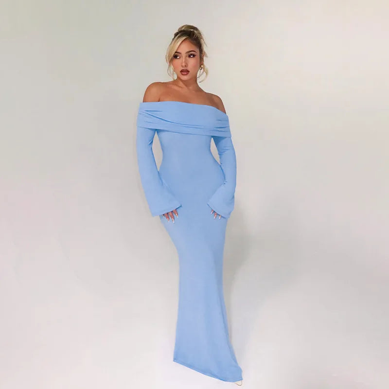 Elegant Long Sleeve Backless Bodycon Dress Evening Dresses | Chuzko.com