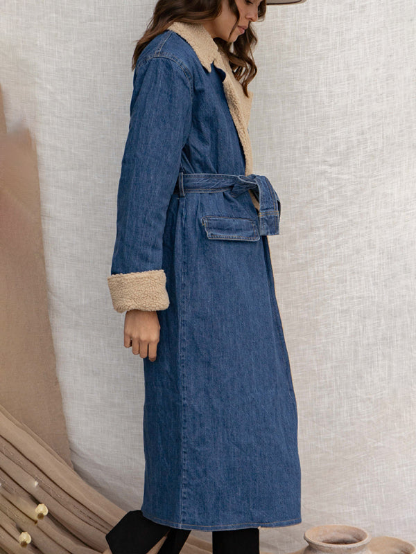 Denim Winter Coat with Plush Lining Coats | Chuzko.com