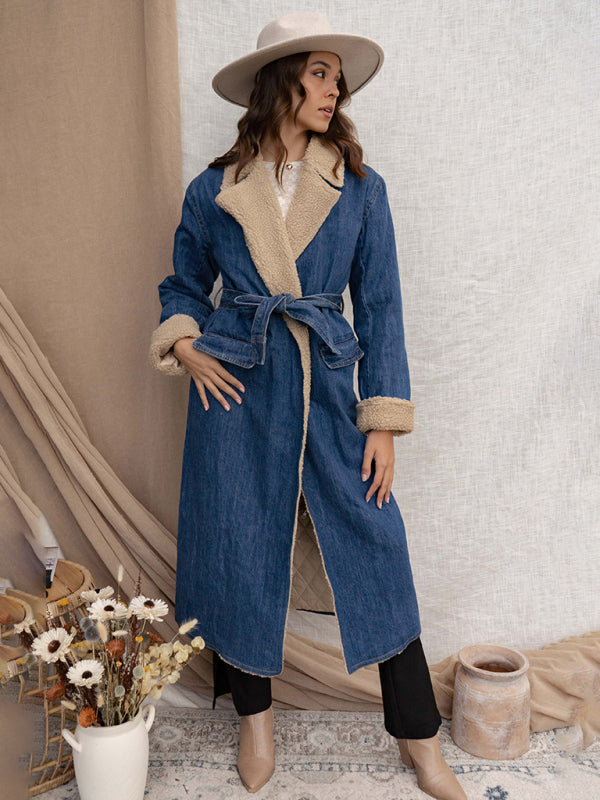 Denim Winter Coat with Plush Lining Coats | Chuzko.com