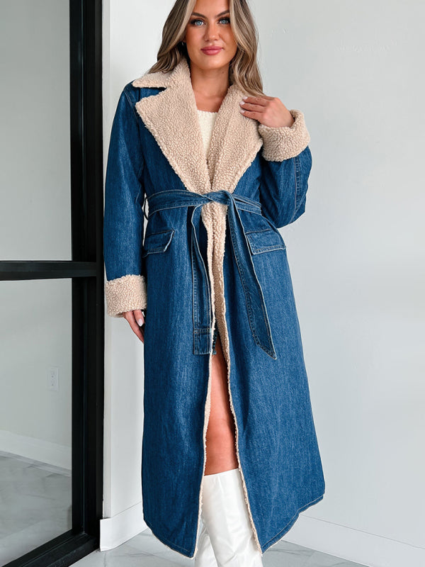 Denim Winter Coat with Plush Lining Coats | Chuzko.com