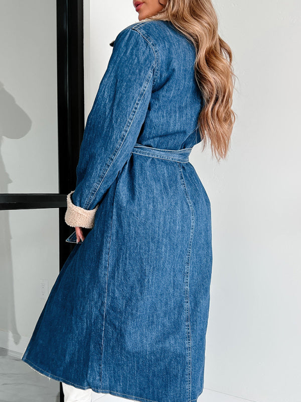 Denim Winter Coat with Plush Lining Coats | Chuzko.com