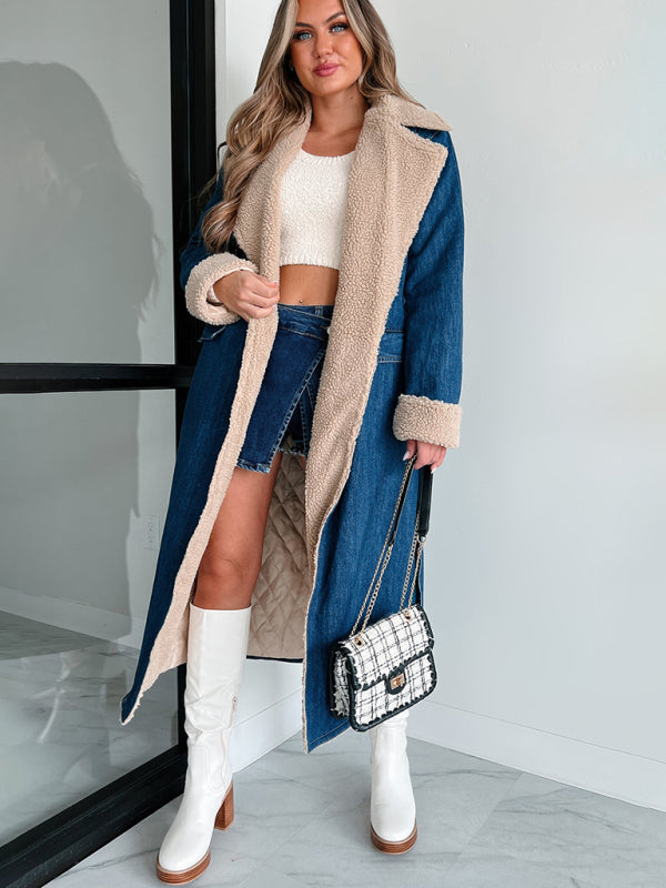 Denim Winter Coat with Plush Lining Coats | Chuzko.com