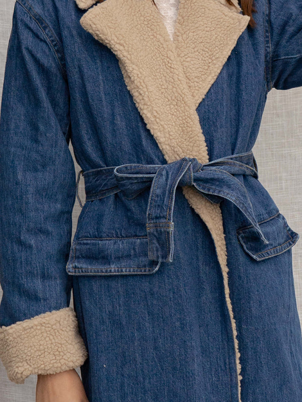 Denim Winter Coat with Plush Lining Coats | Chuzko.com