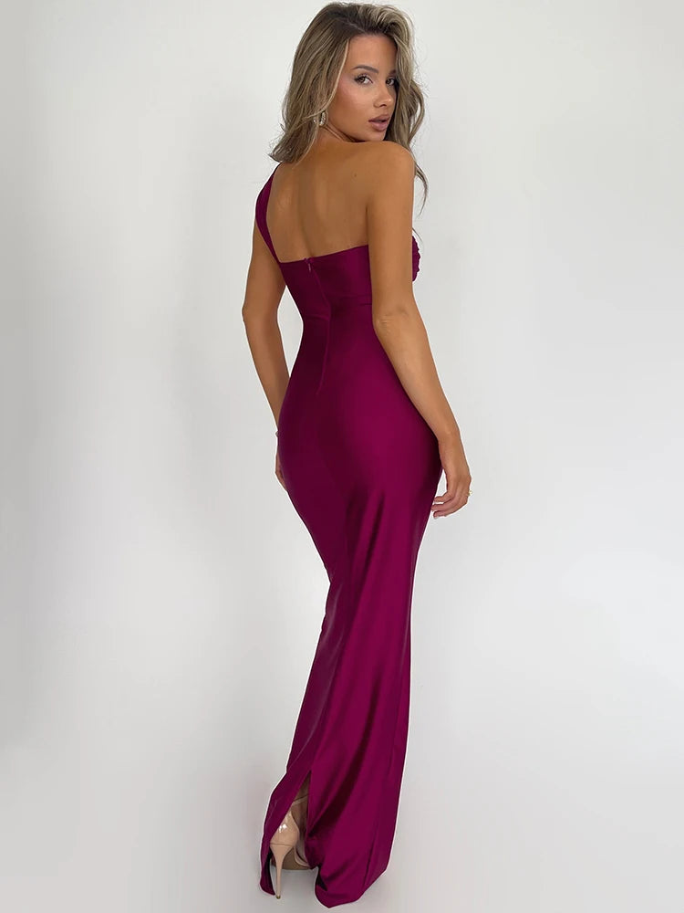 Stunning One-Shoulder Backless Gown for Special Occasions Evening | Chuzko.com