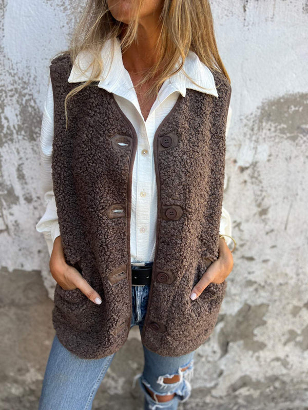 Autumn Fleece Vest Cozy Layer	