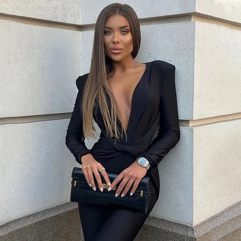 Tailored Black Event Jumpsuit Pencil Pantsuits Jumpsuits | Chuzko.com