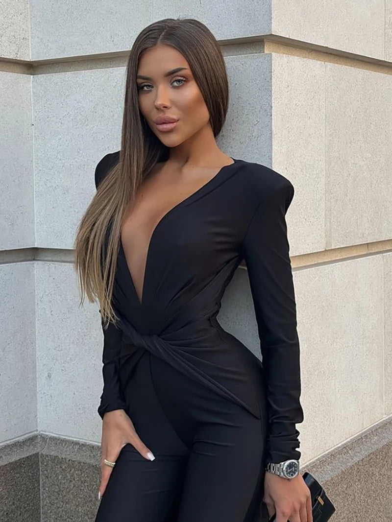 Tailored Black Event Jumpsuit Pencil Pantsuits Jumpsuits | Chuzko.com