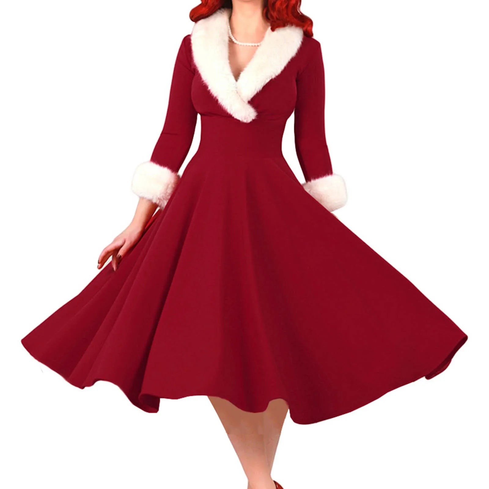 Santa-Inspired Holiday Dress Christmas Party Gown Xmas Dresses | Chuzko.com