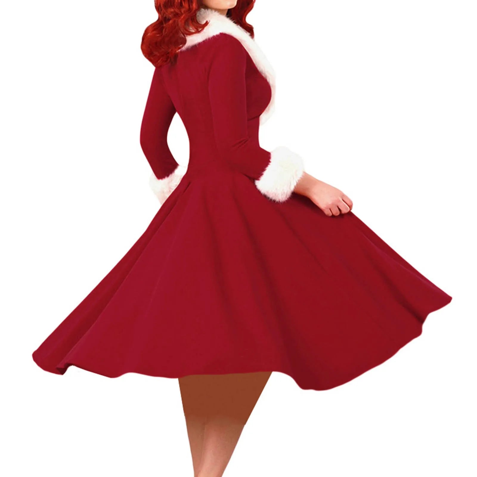 Santa-Inspired Holiday Dress Christmas Party Gown Xmas Dresses | Chuzko.com