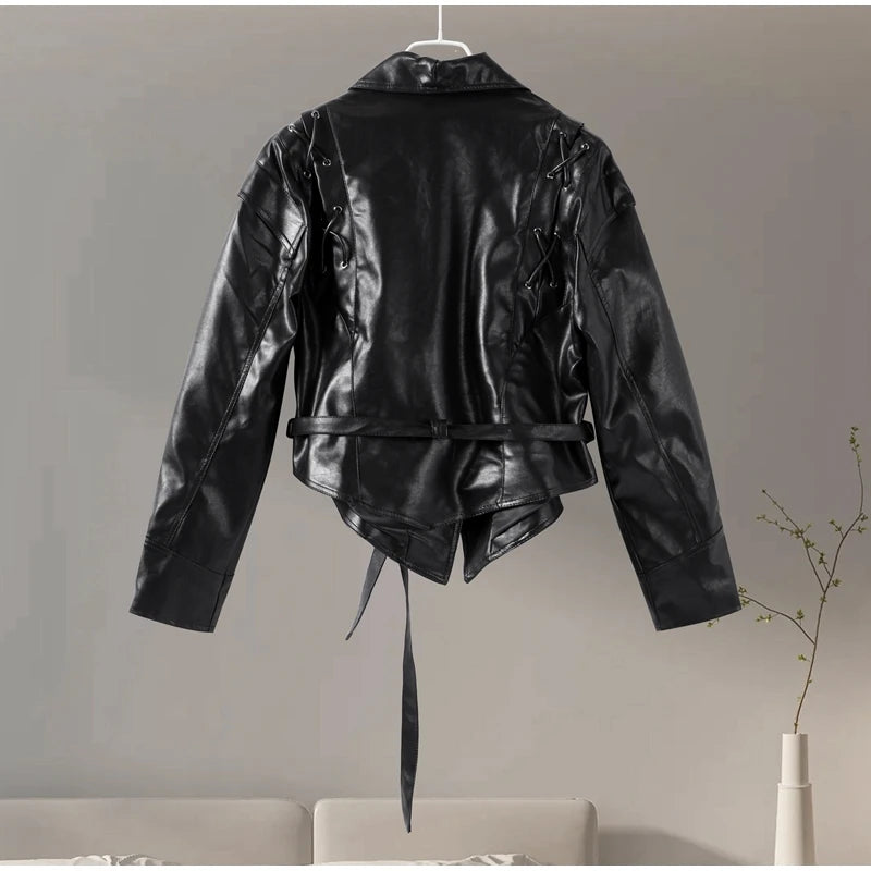 Faux Leather Jacket with Teddy Fur Lined Faux Leather Jackets | Chuzko.com