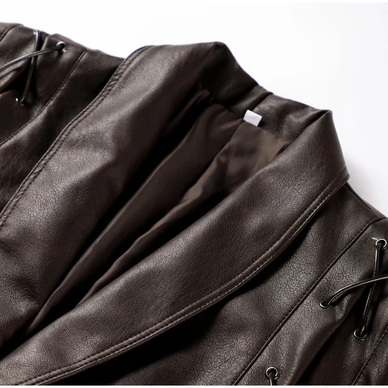 Faux Leather Jacket with Teddy Fur Lined Faux Leather Jackets | Chuzko.com