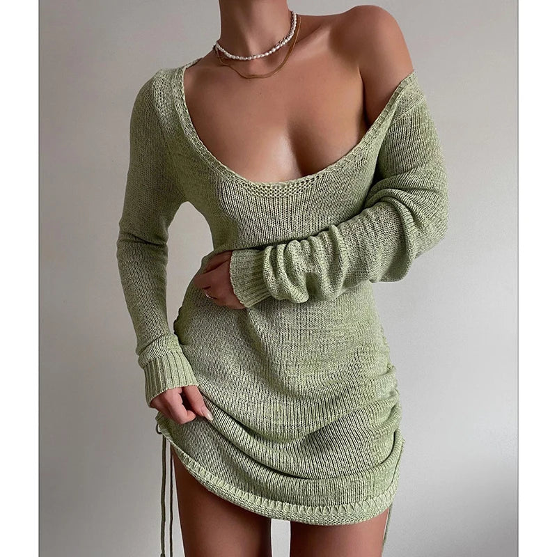 Knitted Mini Dress: Stylish Beachwear Essential Beach Dresses | Chuzko.com