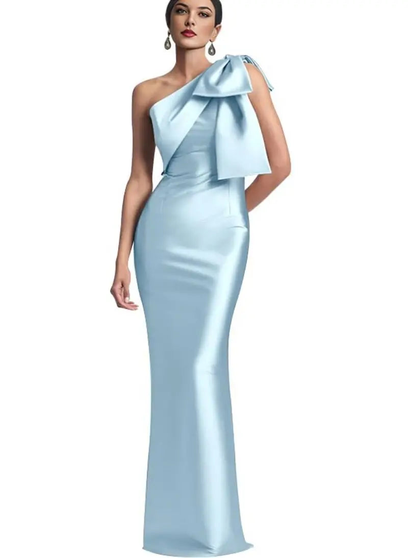 Stunning One-Shoulder Satin Mermaid Dress for Special Occasions