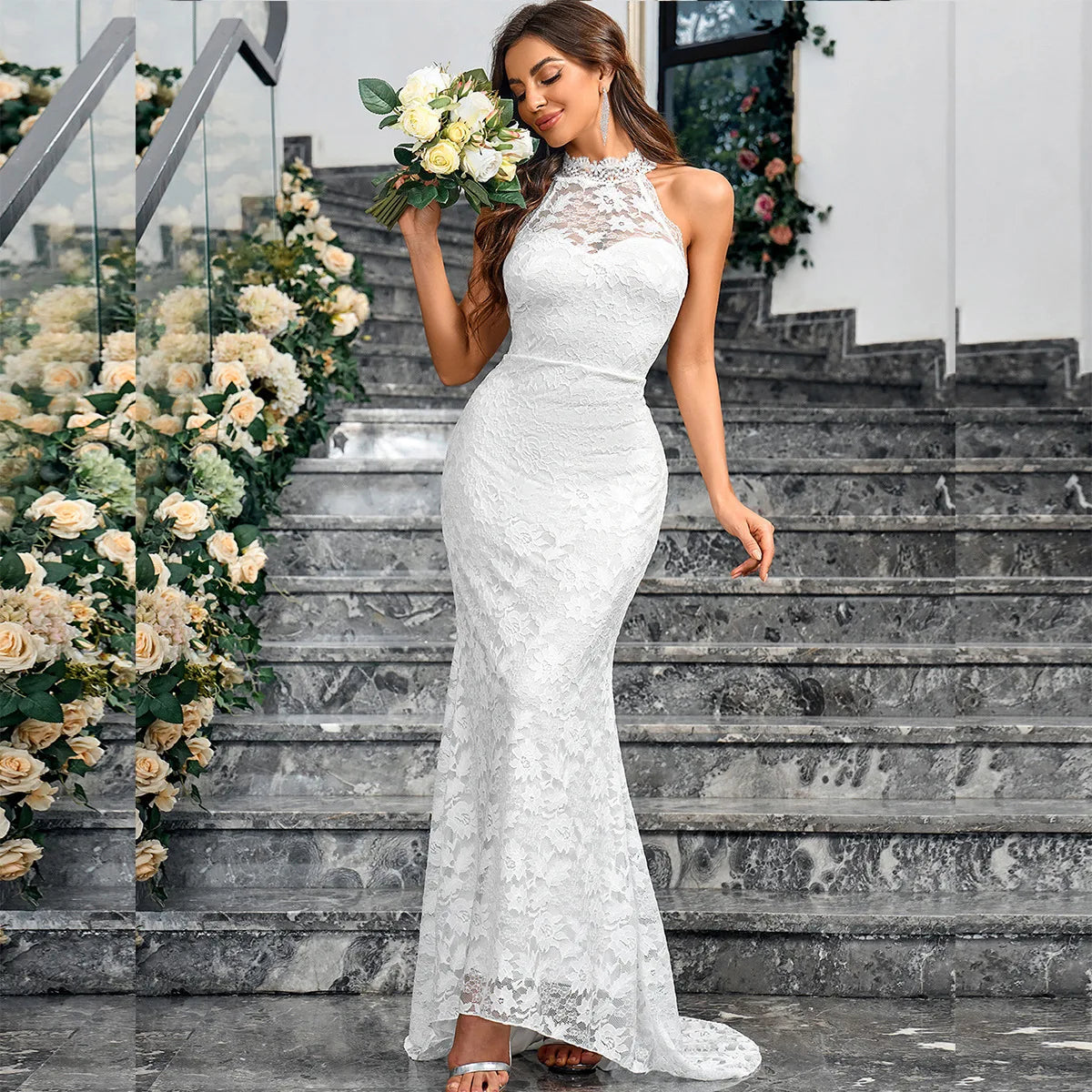 Mermaid Bridal Gown Lace Wedding Dress for Vineyard Nuptials	