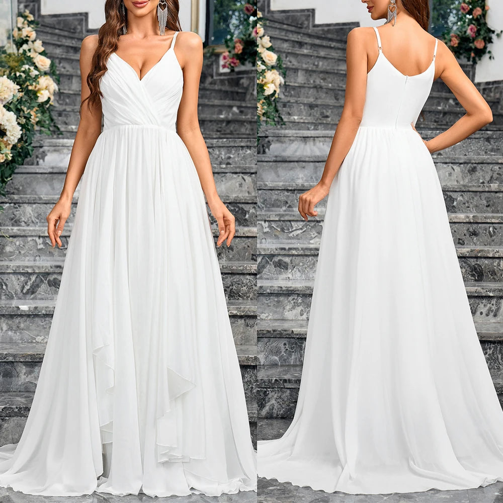 Bridal Gown with Sweep Train Fit & Flare Wedding Dress Wedding | Chuzko.com