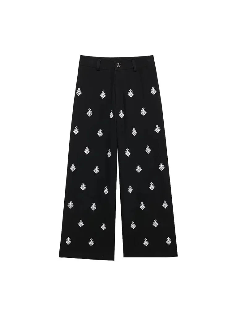 Embroidered Loungewear Artistic Pants and Shirt Loungewear | Chuzko.com