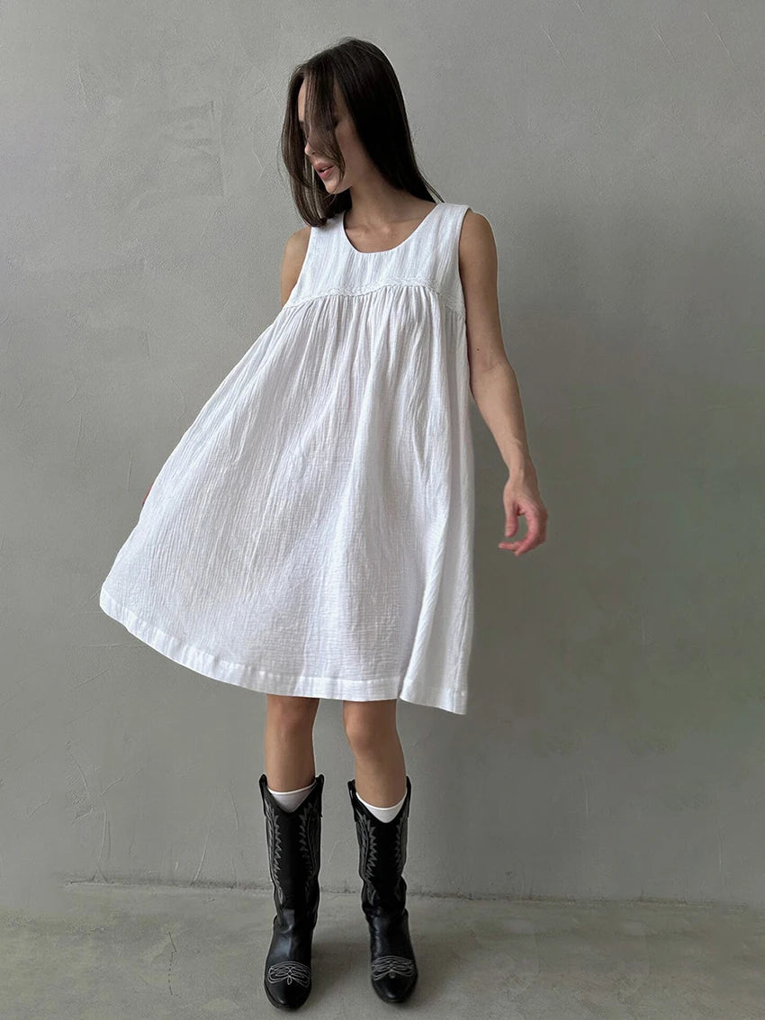 Essential Cotton Dress for Relaxed Home Days Loungewear | Chuzko.com