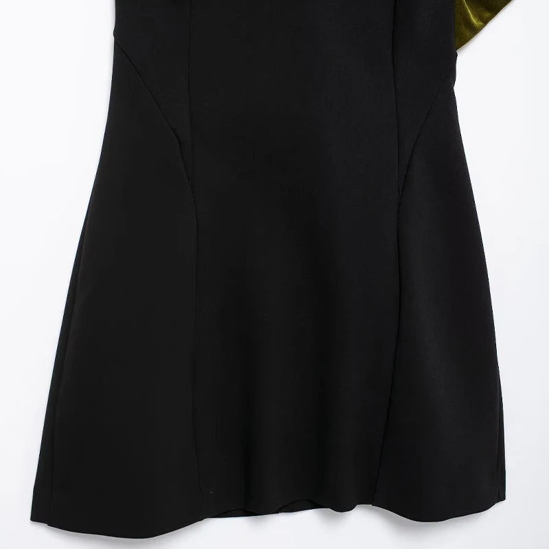 Velvet Mini Dress with Dramatic Bow for Fashion Lovers Mini | Chuzko.com