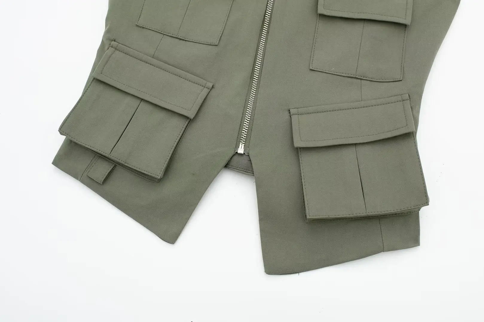 Multi-Pocket Zip-Up Camo Cami Military-Inspired Top Cami Tops | Chuzko.com